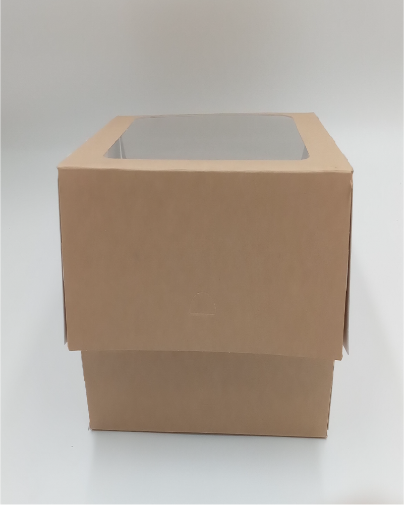 Pack of 50 standard height kraft boxes with window